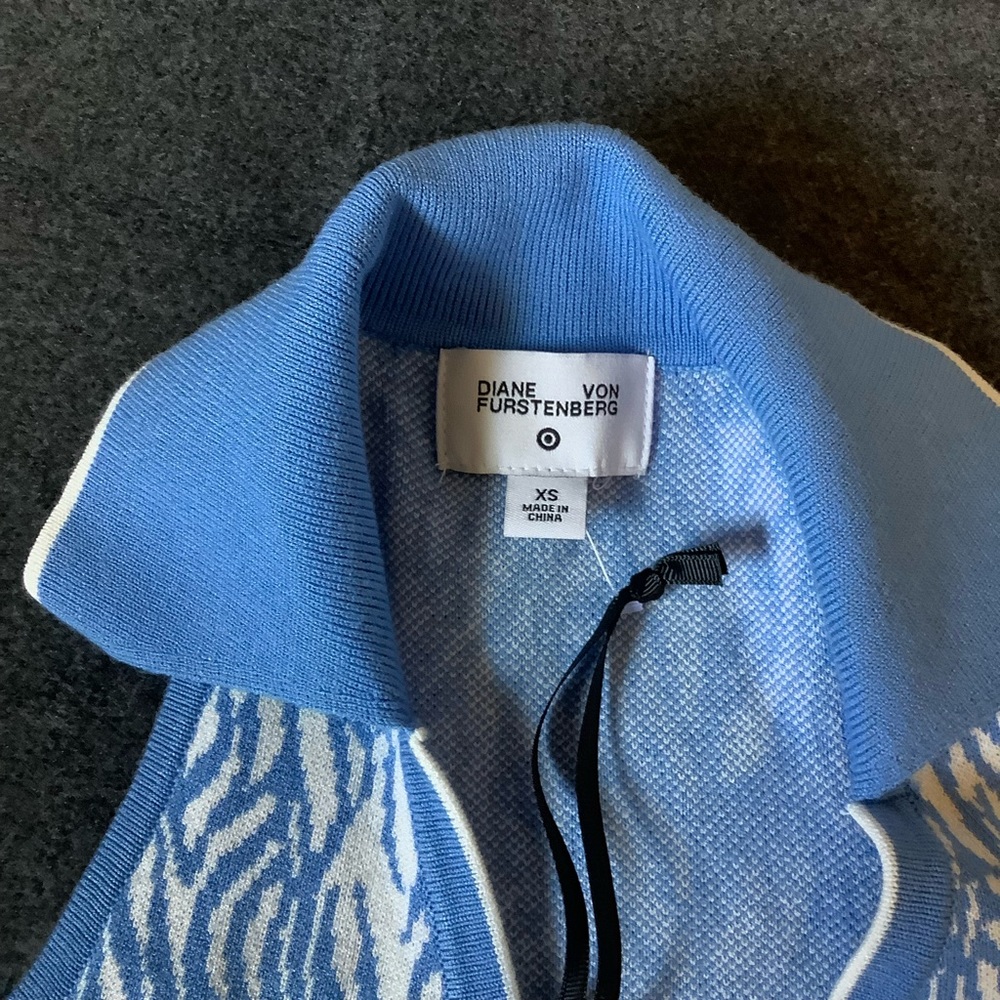 Diane Von Furstenberg DVF x Target Midi Wrap Sweater Dress x-Small Sea Twig Blue - Picture 6 of 12